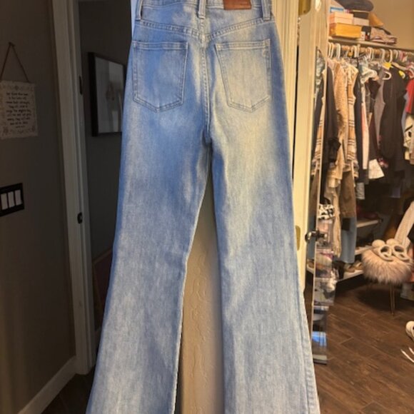 Madewell High Rise Wide Leg Jeans, Button Fly, Size 24, Light Blue Wash - Picture 2 of 4